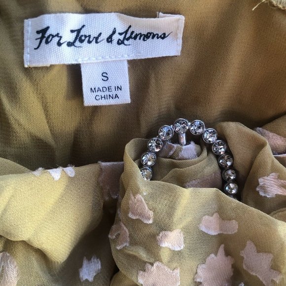For Love & Lemons Cosmo Mini Dress Mustard Yellow - Picture 6 of 8